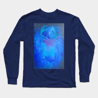 Galaxy star milky way stag deer overlay - Cool Long Sleeve T-Shirt